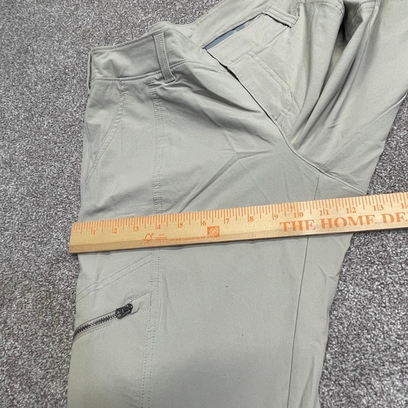 Athleta womens cargo hiking pants sz 8 mid rise cream khaki outdoor camping - Picture 6 of 12
